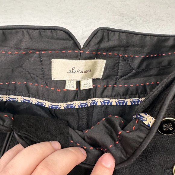 Elevenses | Black Sailor Pants Anthropologie HighWaisted Wide Leg 25 - Picture 4 of 9